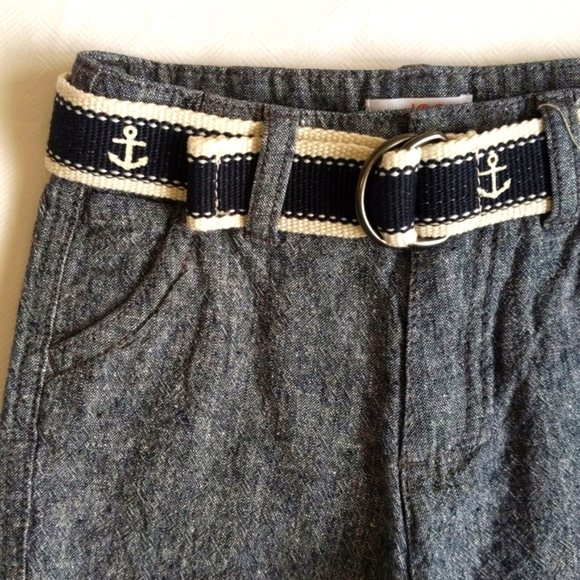 joe fresh nautical linen blend shorts with belt 12 months baby boy - Picture 2 of 8